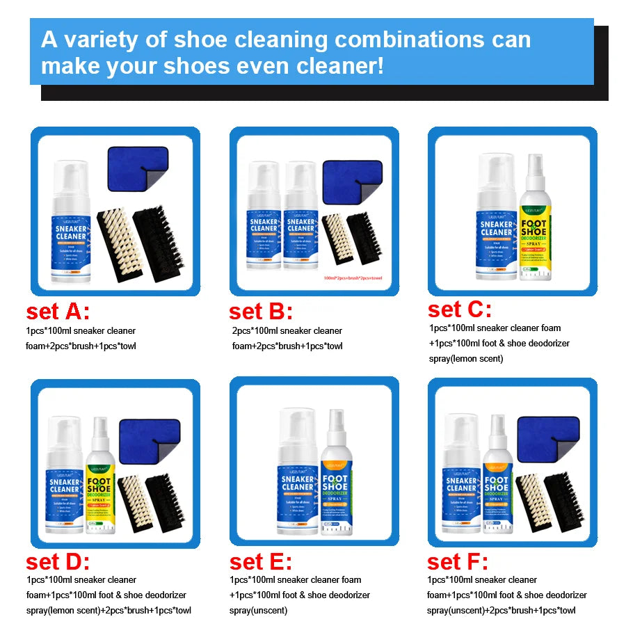 100ml White Shoe Cleaner No-wash Dry Cleaning Foam Decontamination for Suede Sheepskin Matte Shoes Leather Sneakers Care