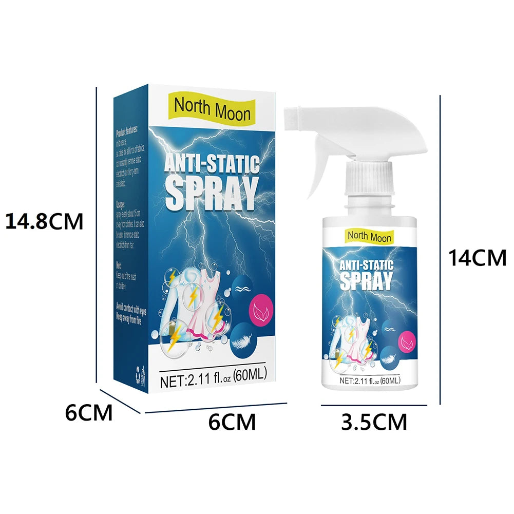 60 ML Wrinkle Release Spray Remove Static Clothing Spray Home Antistatic Spray Static Remover Sprays Clothes Supply