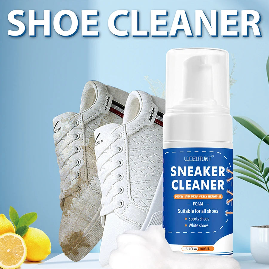 100ml White Shoe Cleaner No-wash Dry Cleaning Foam Decontamination for Suede Sheepskin Matte Shoes Leather Sneakers Care