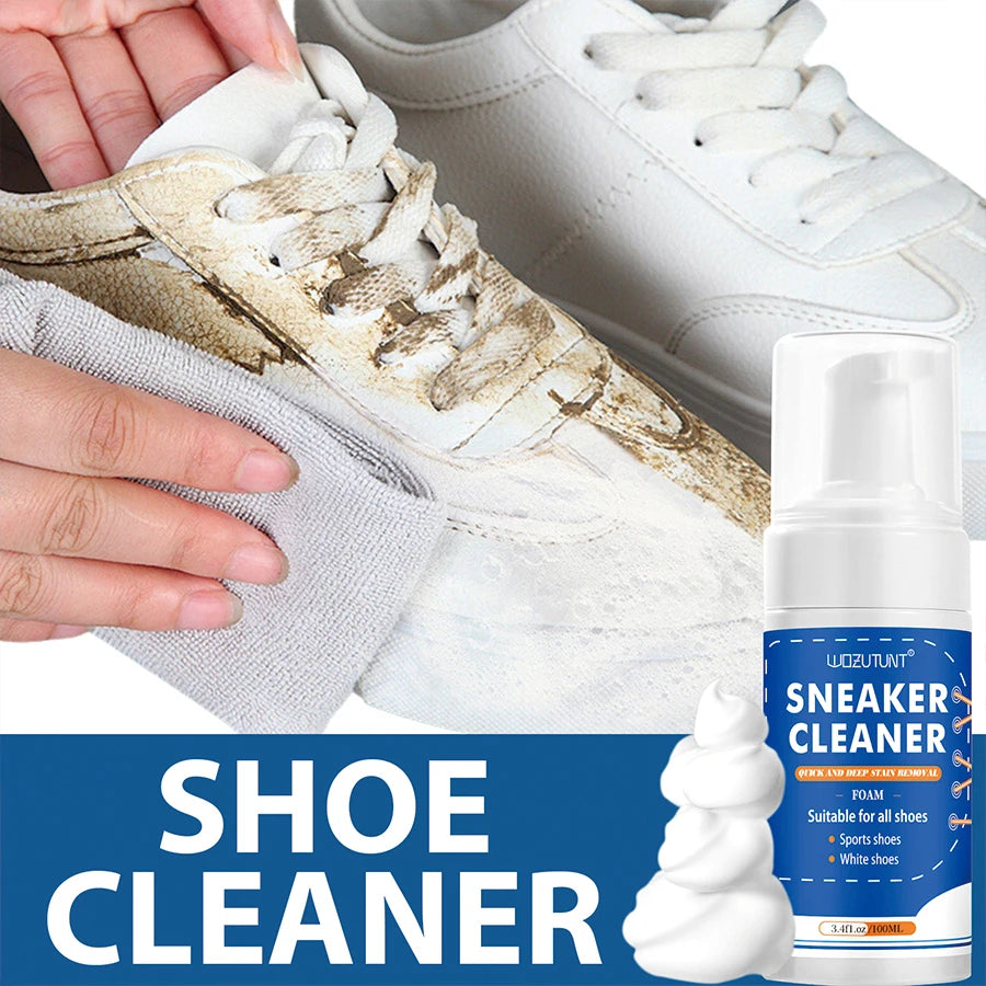100ml White Shoe Cleaner No-wash Dry Cleaning Foam Decontamination for Suede Sheepskin Matte Shoes Leather Sneakers Care