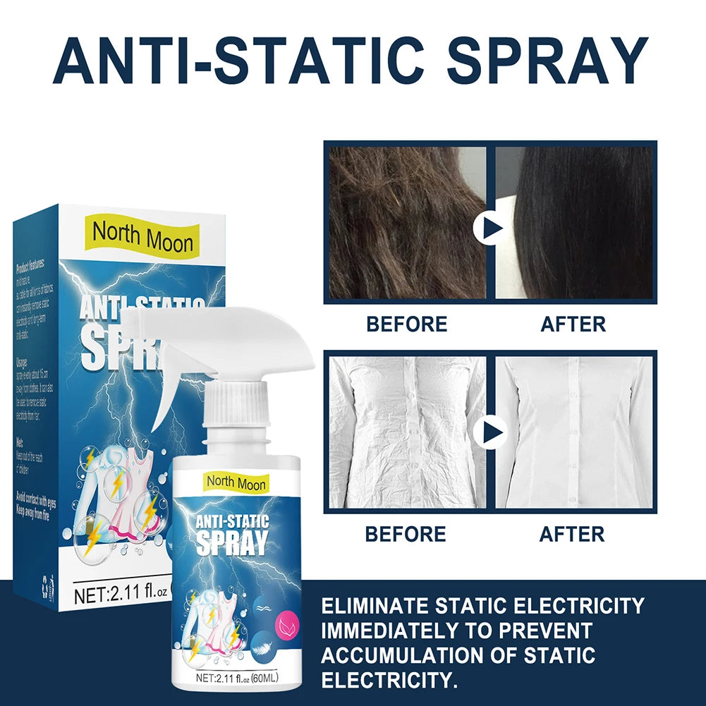 60 ML Wrinkle Release Spray Remove Static Clothing Spray Home Antistatic Spray Static Remover Sprays Clothes Supply